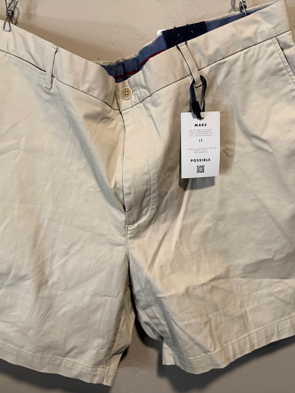 Tommy Hilfiger Beige Flat Front Men’s Shorts
